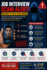 Job interview scam alert infographic